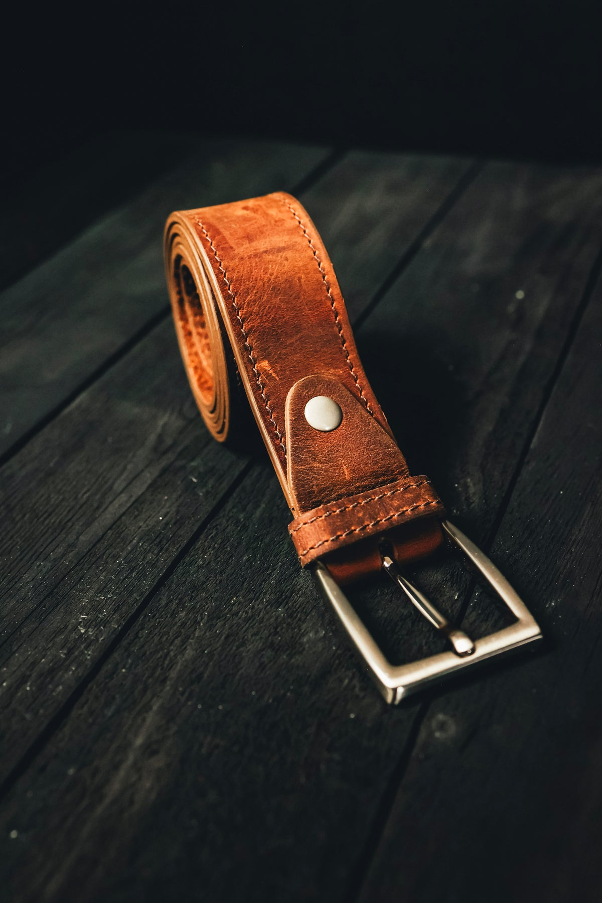 Roman Leather Belt Pecan #color_pecan