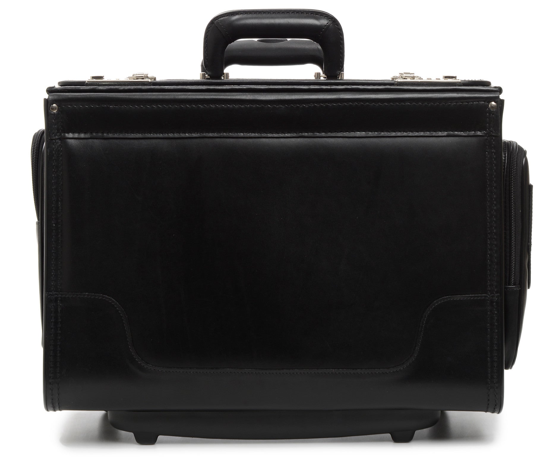 The Counselor 18" Professional Leather Rolling Catalog Case Black