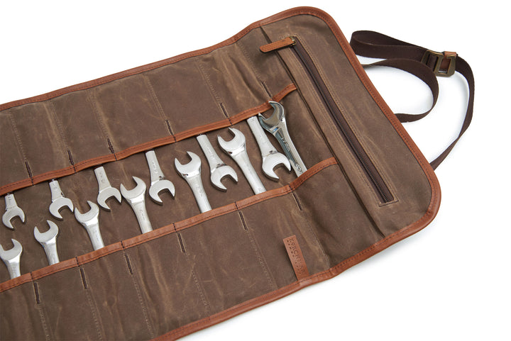 Olive Hover Waxed canvas tool roll