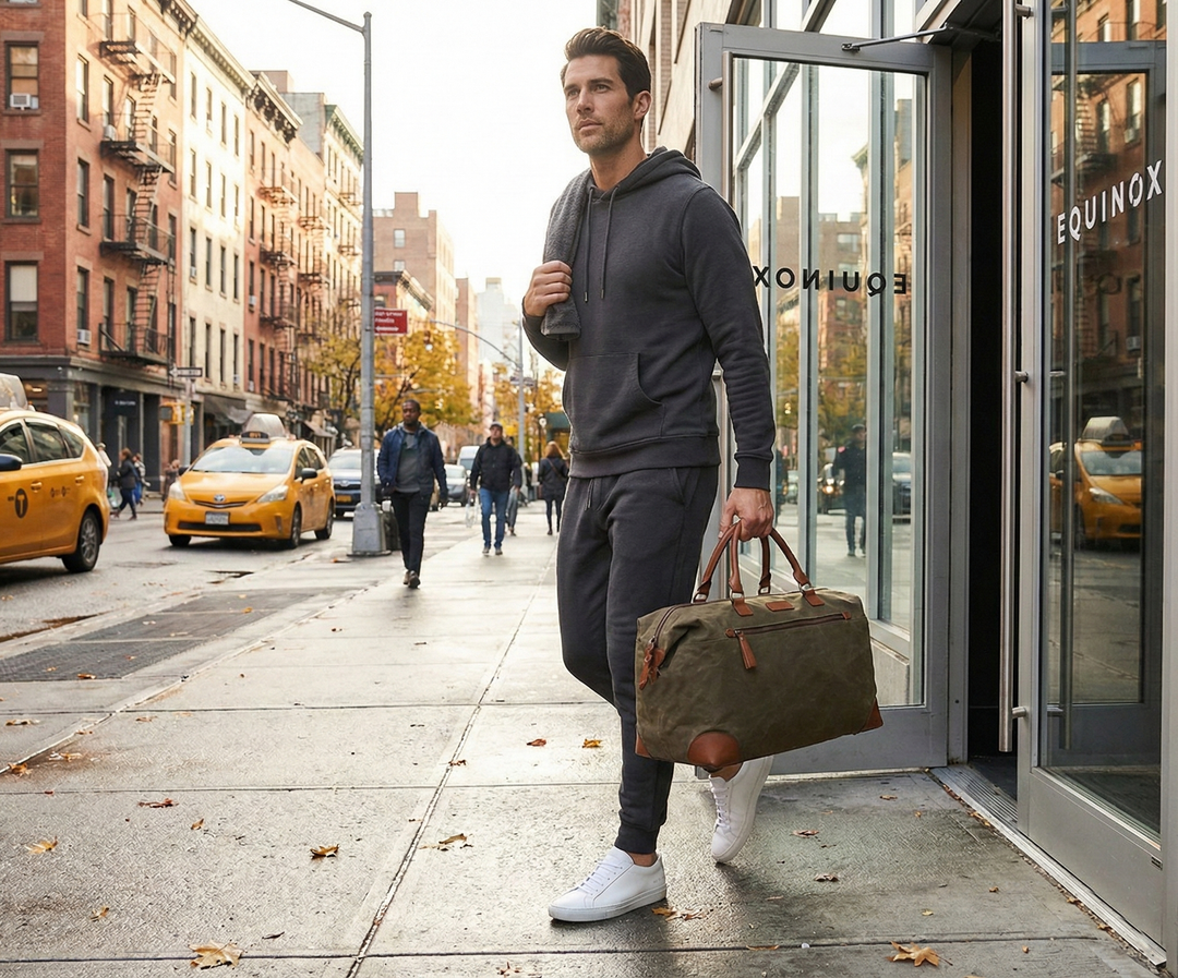 Leather briefcase in a refined everyday setting