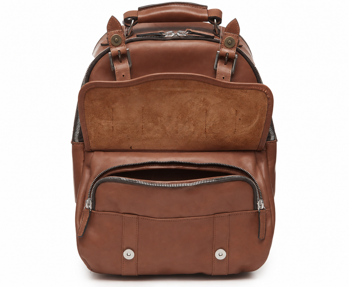 Brown Hover Classic Leather Backpack #color_brown