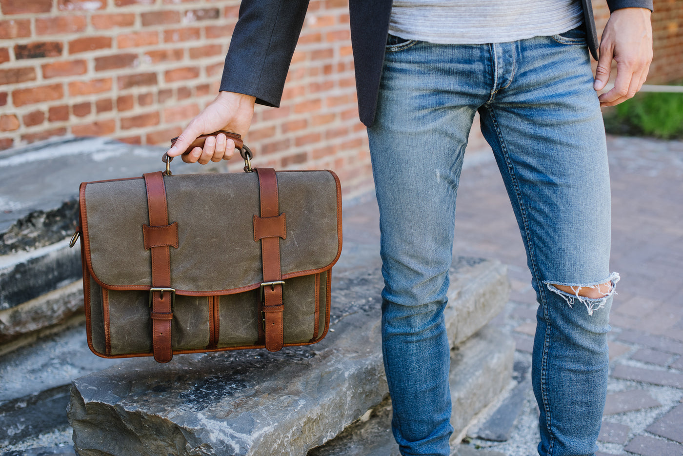 Korchmar Churchill Leather Briefbag Black