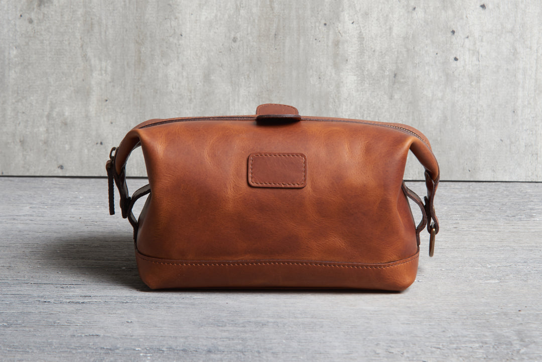 handmade leather travel bag