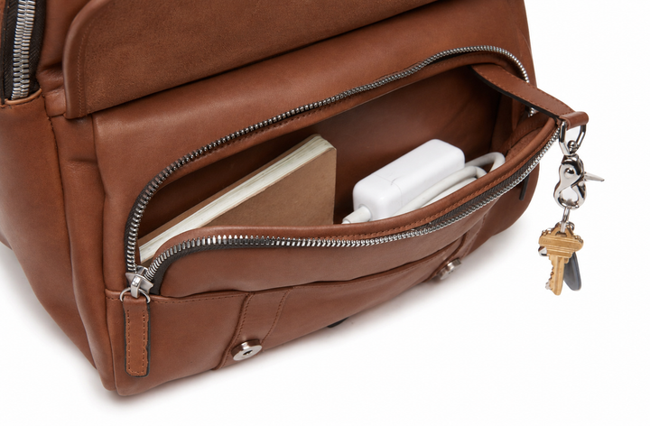 Brown Hover Classic Leather Backpack #color_brown