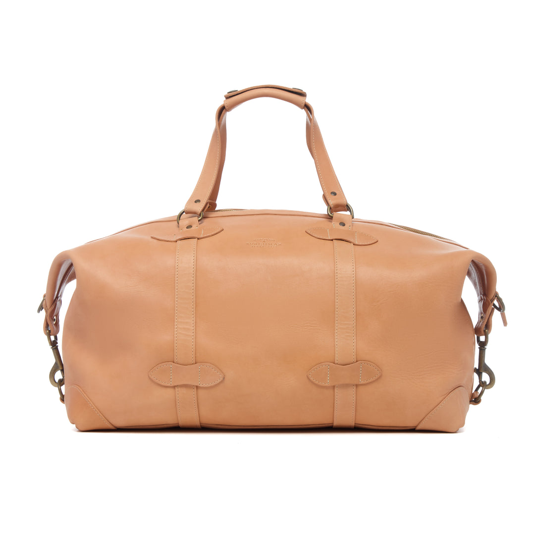 Taft Horween Essex leather weekender Made in USA and handcrafted in Naples Florida