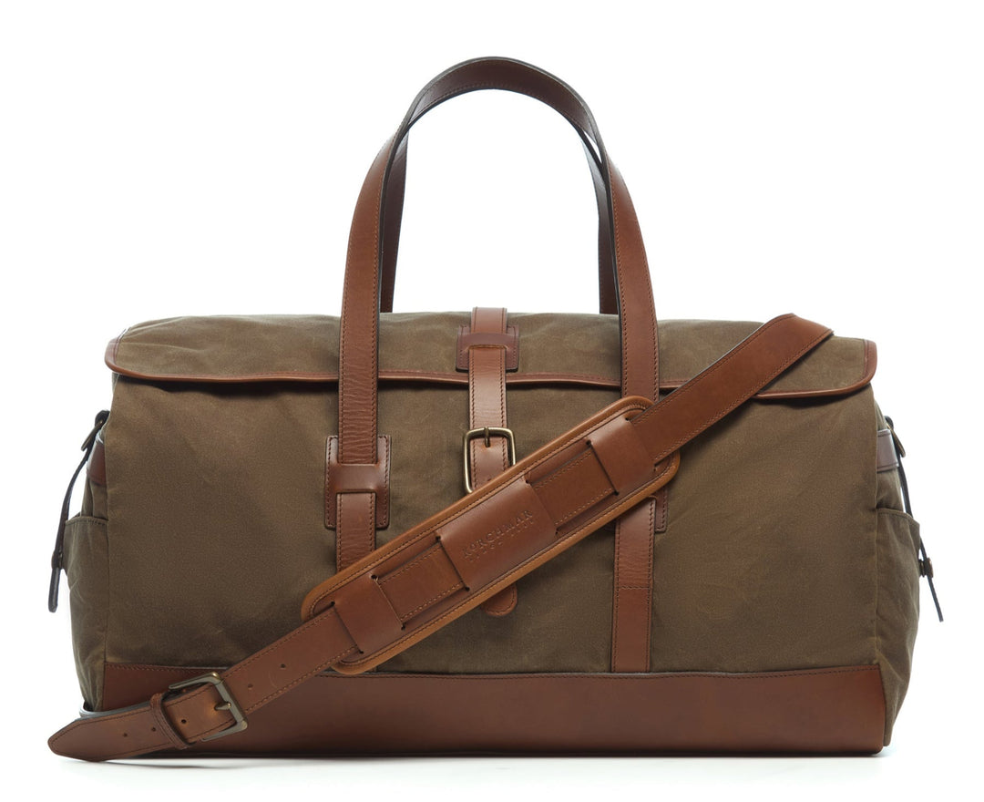 Olive Hover 20" Waxed Canvas Weekender