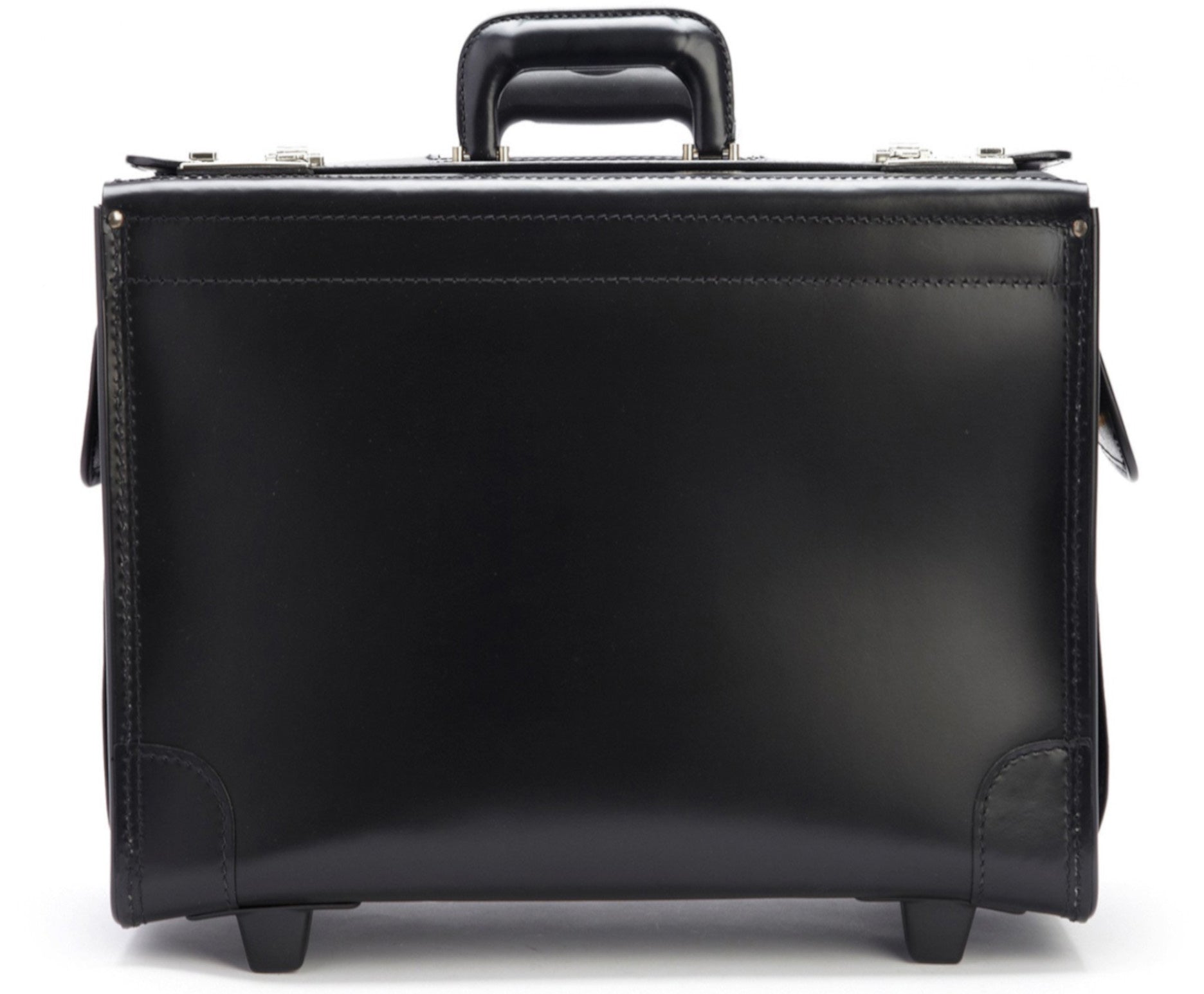 The Litigator Black Leather Wheeled Catalog Case Fits 17" Laptops