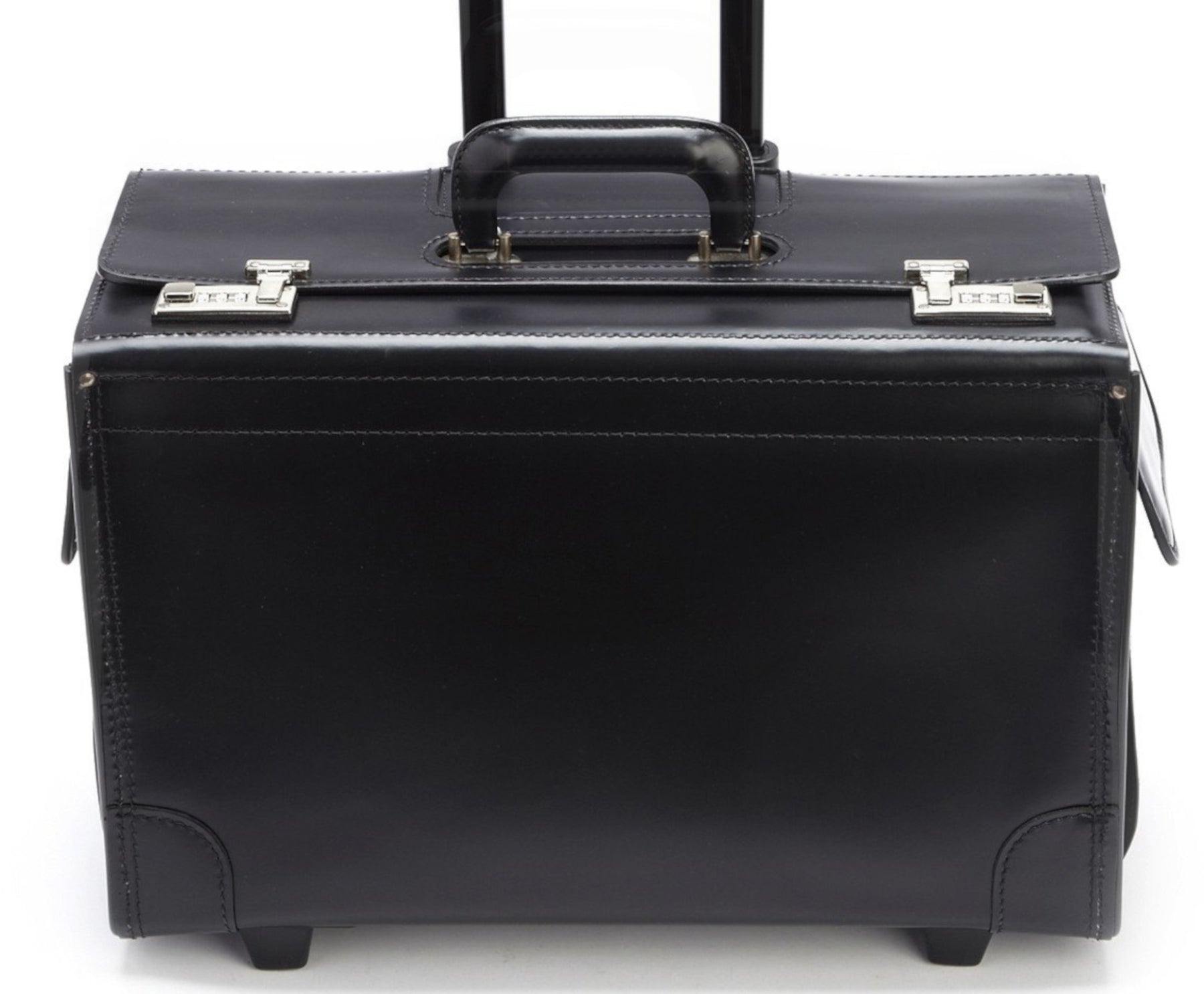 The Litigator Black Leather Wheeled Catalog Case Fits 17" Laptops