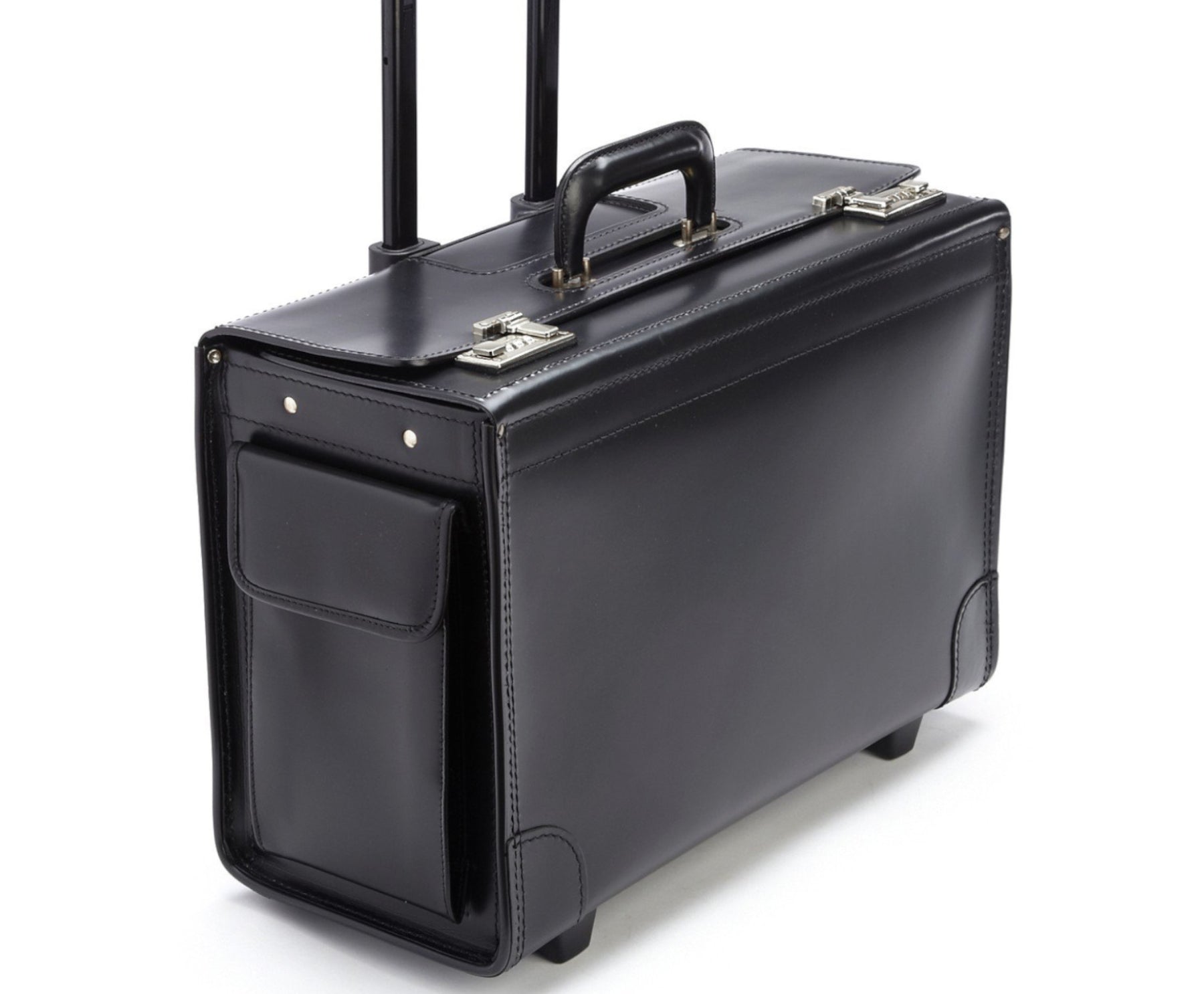 The Litigator Black Leather Wheeled Catalog Case Fits 17" Laptops