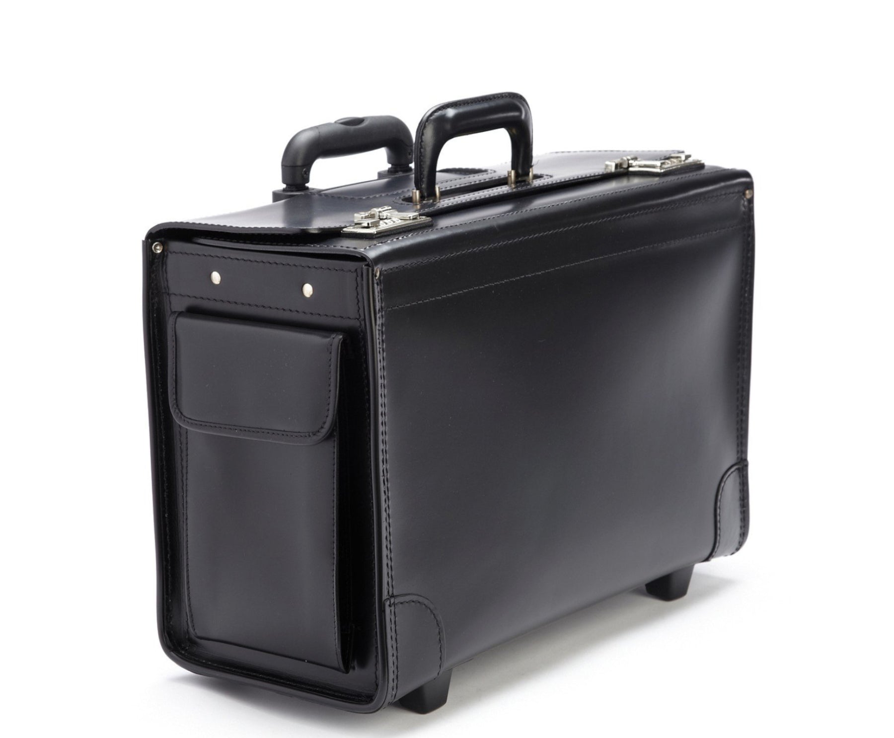 The Litigator Black Leather Wheeled Catalog Case Fits 17" Laptops
