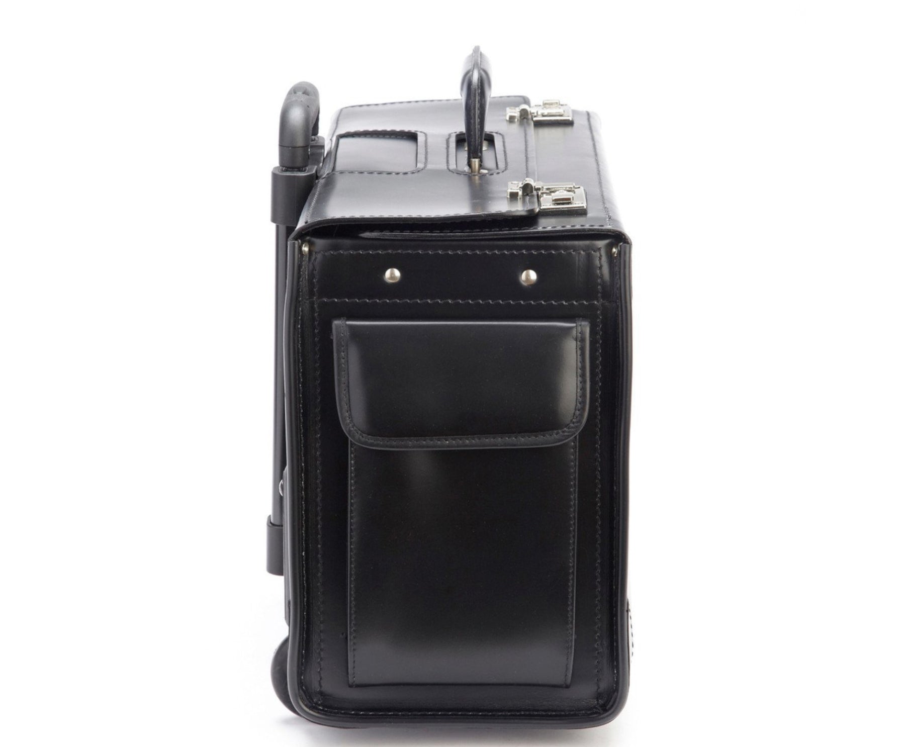 The Litigator Black Leather Wheeled Catalog Case Fits 17" Laptops