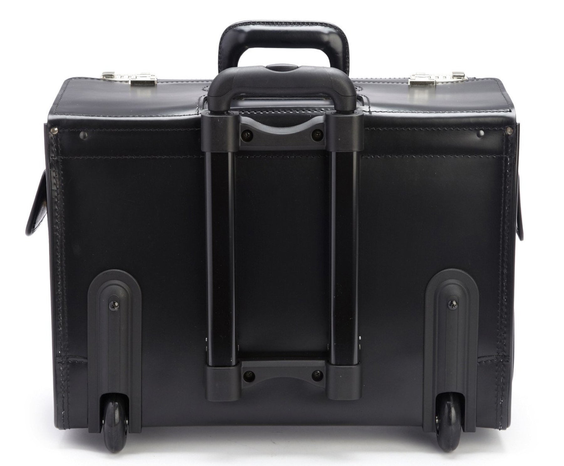 The Litigator Black Leather Wheeled Catalog Case Fits 17" Laptops