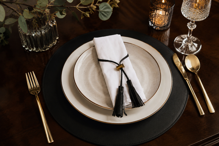 Handcrafted with care in our own factory Dimensions: 15" D #color_black