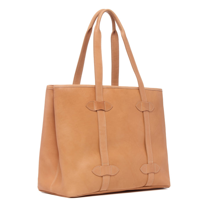 Anita Horween Essex leather tote Made in USA and handcrafted in Naples Florida