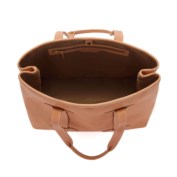 Anita Horween Essex leather tote Made in USA and handcrafted in Naples Florida