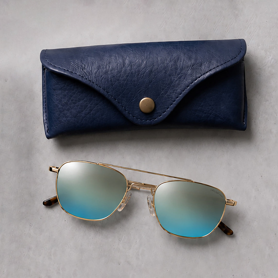Aviator - AERO Blue | 23K Yellow Polished Gold ***
