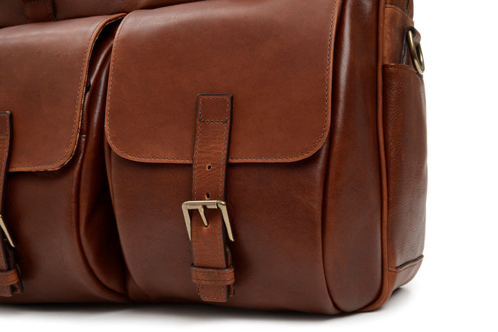 Chocolate Hover Leather Laptop Briefcase #color_chocolate