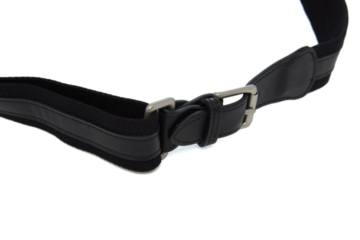 Mercer Leather Sling in Black removable strap with antiqued solid brass hardware