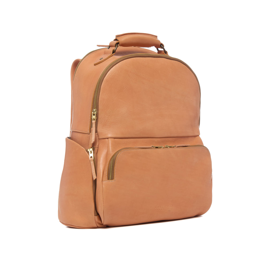 Walker Horween Essex leather backpack Made in USA and handcrafted in Naples Florida
