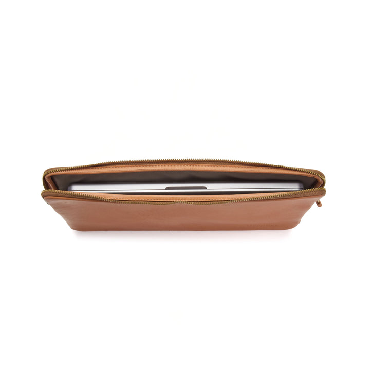 Clifford Horween Essex leather laptop sleeve Made in USA and handcrafted in Naples Florida