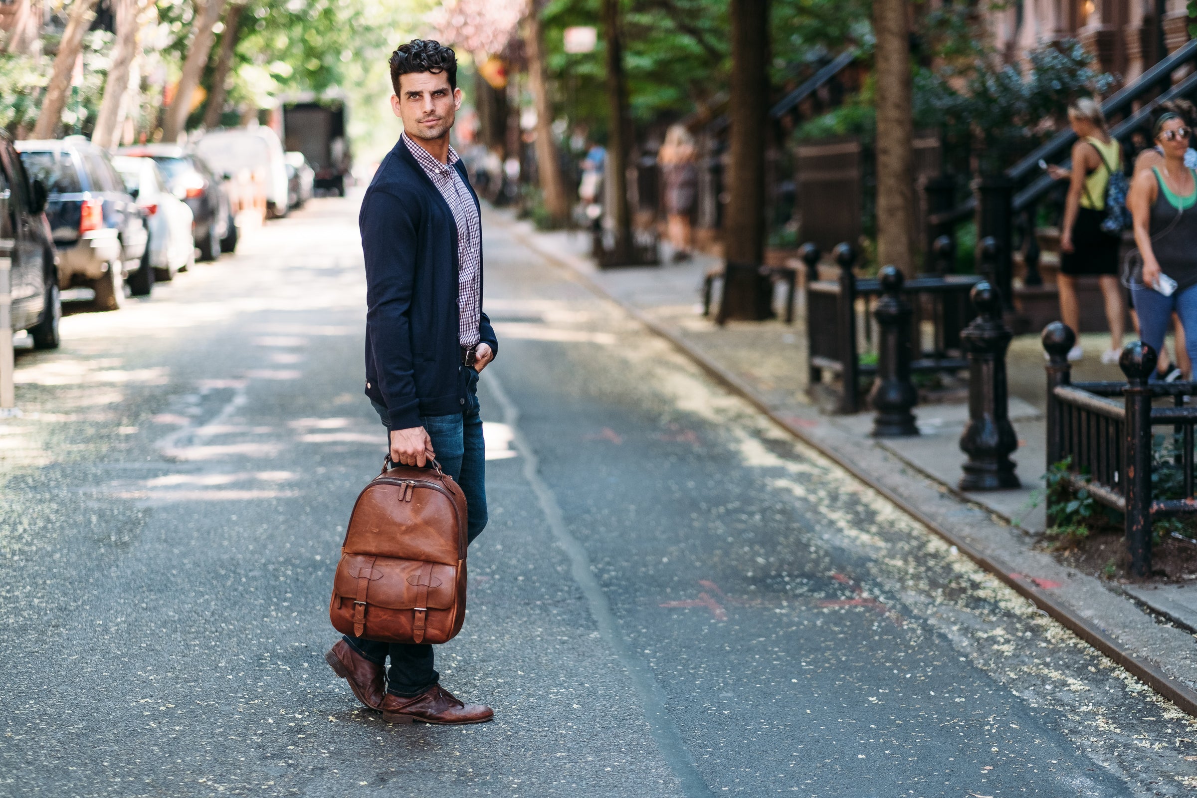 handmade leather travel bag