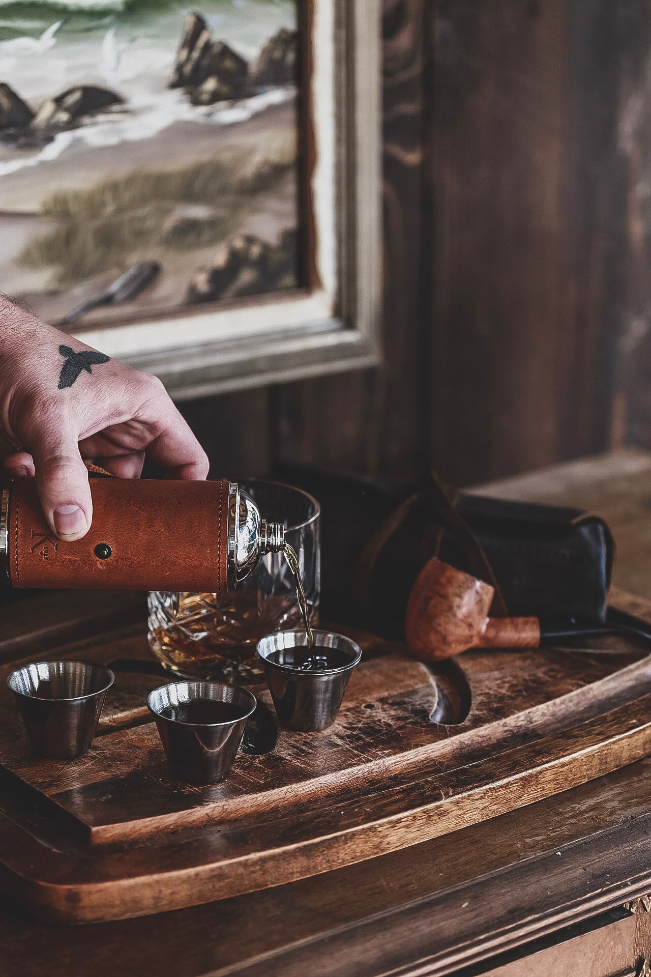 The Radcliff Leather Bottle Flask by Korchmar