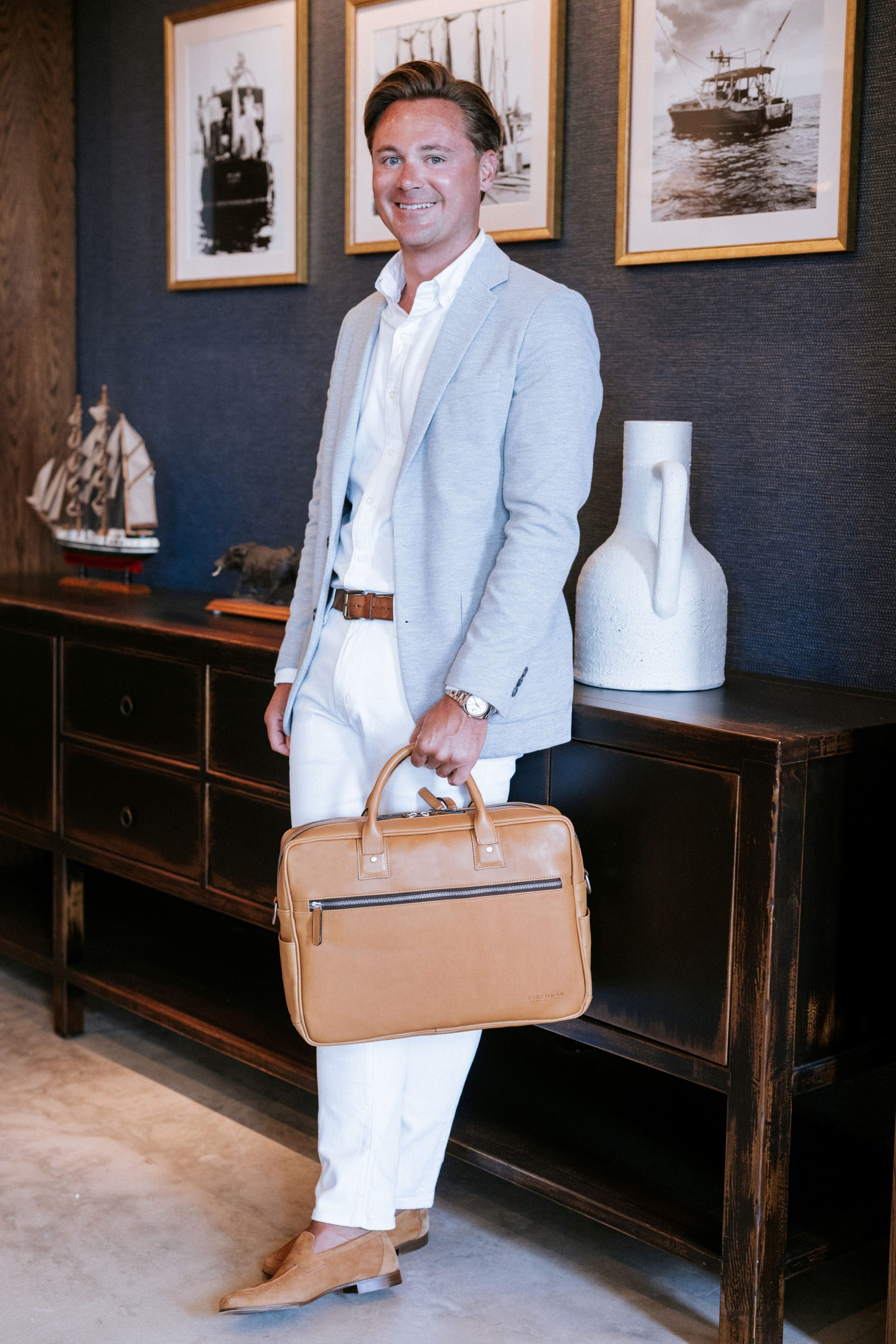 Korchmar - Full Grain Leather Briefcase | Fits Most 15