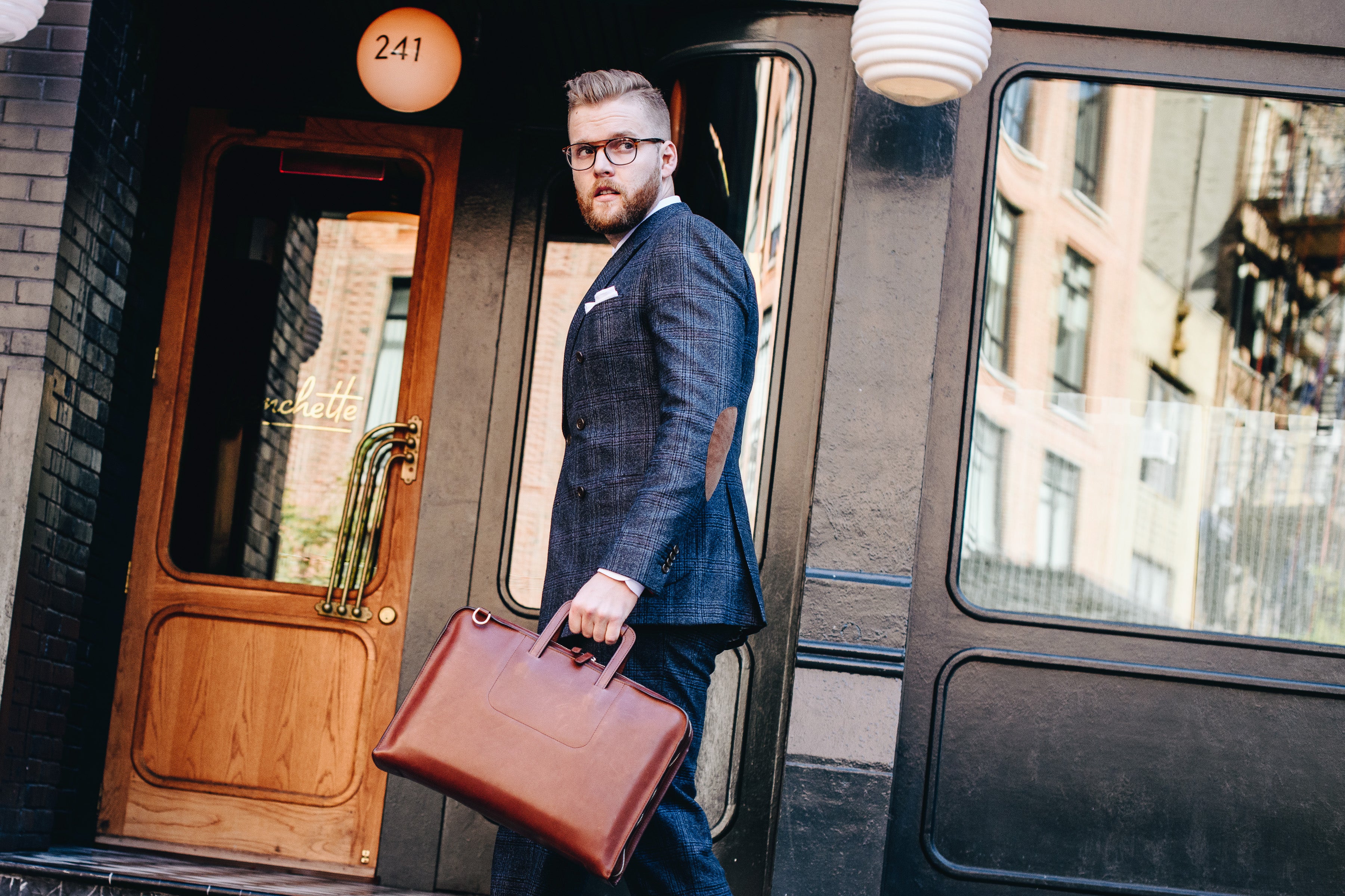 The Jackson By Korchmar - Full Grain Leather Zippered Briefcase