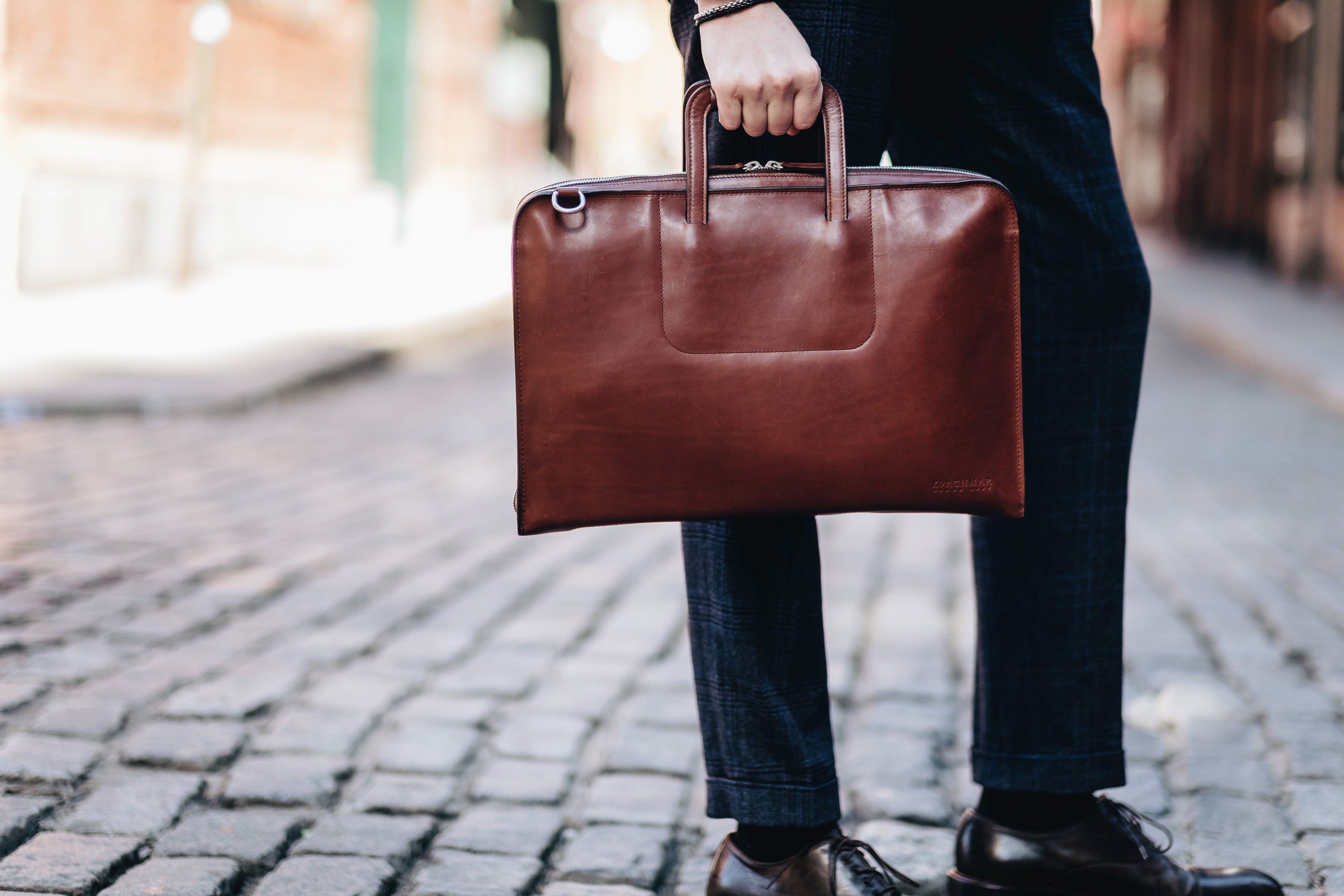 The Jackson By Korchmar - Full Grain Leather Zippered Briefcase