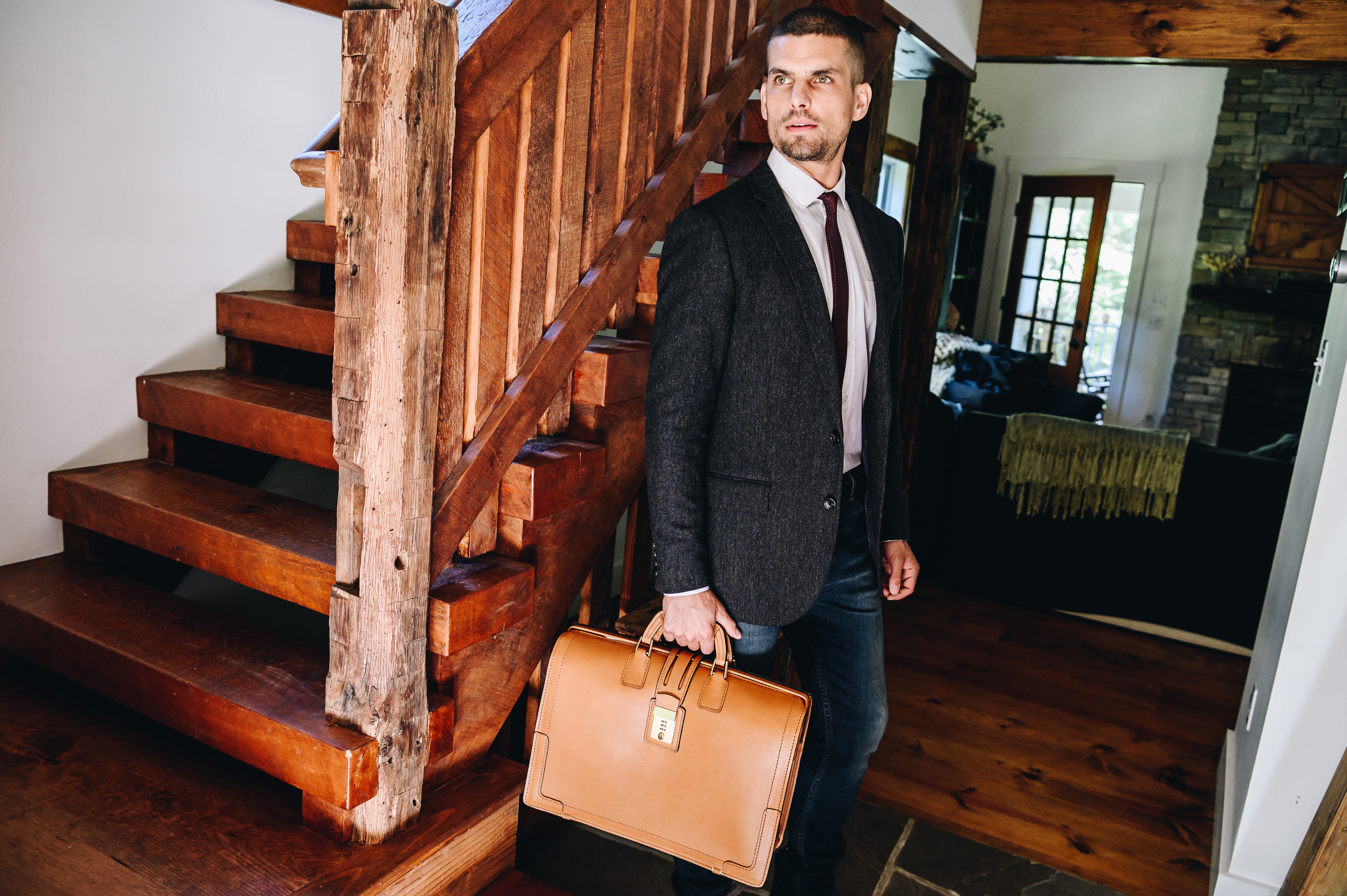 ナチュラルレザー　briefcase Leather Briefcase | Laptop Bag Real Genuine Full Grain | Saddleback