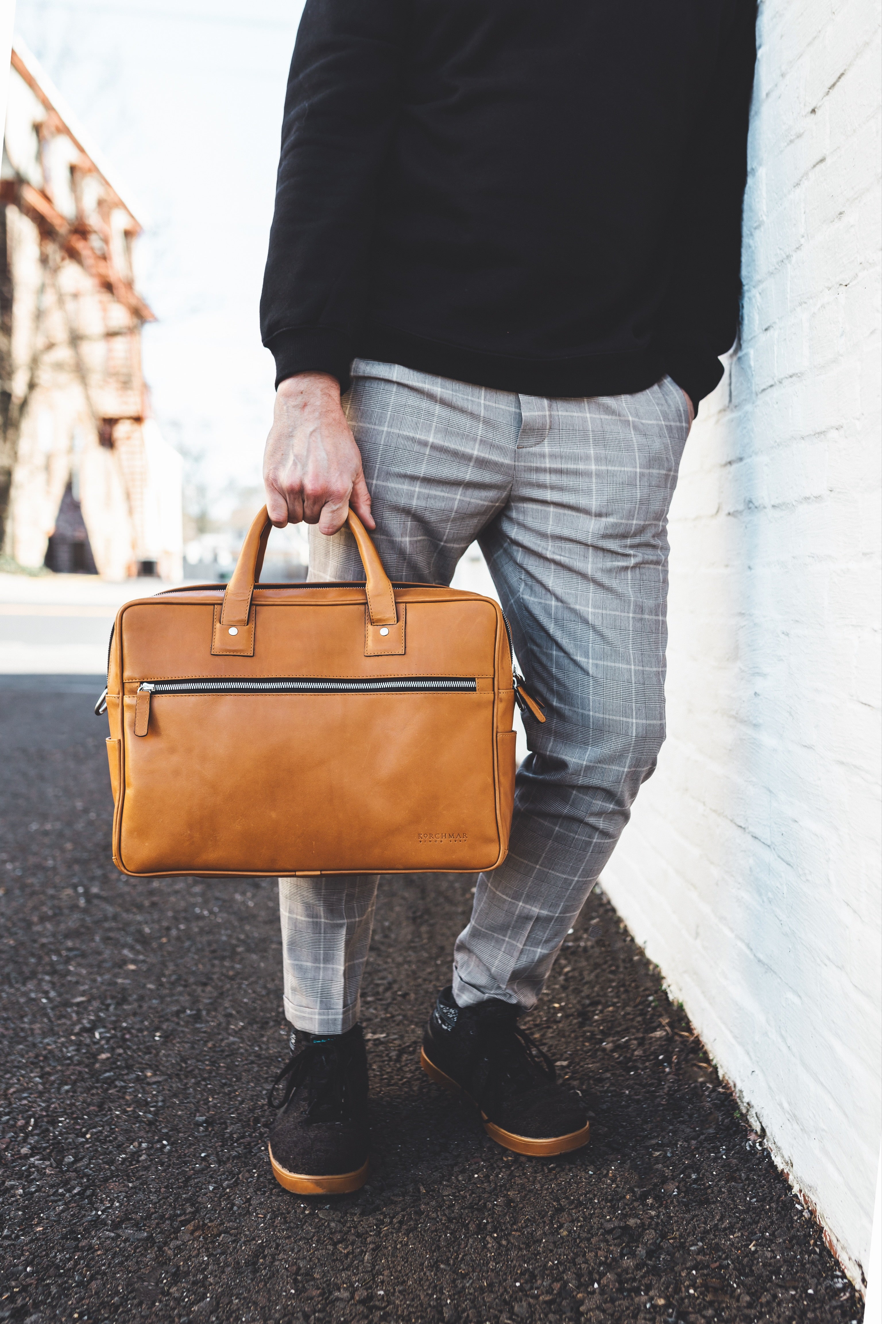 Korchmar - Full Grain Leather Briefcase | Fits Most 15
