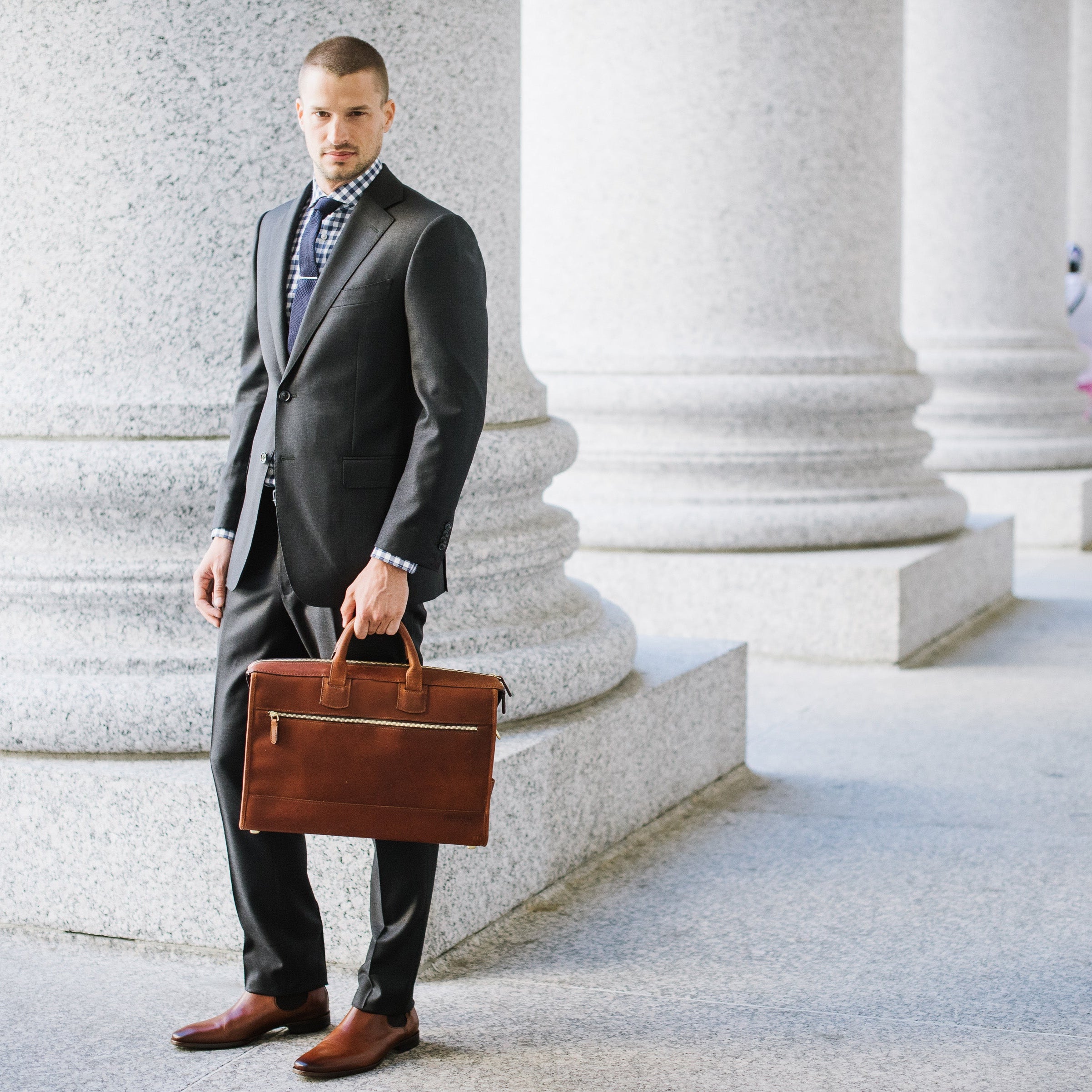 The Sawyer By Korchmar - Handcrafted Full Grain Leather Briefcase