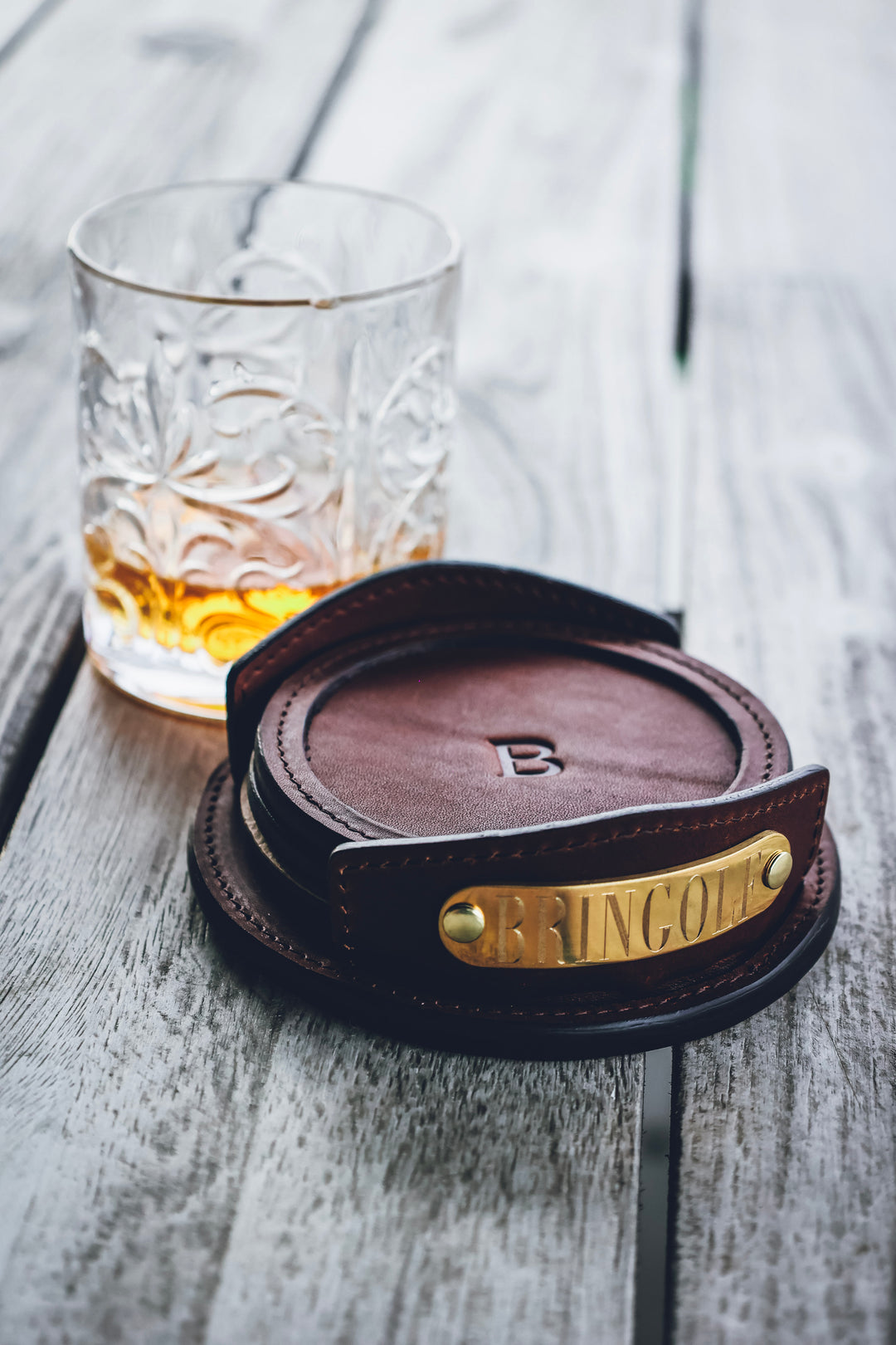 Frost Leather Coaster Set