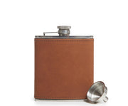 Espresso Leather hip flask