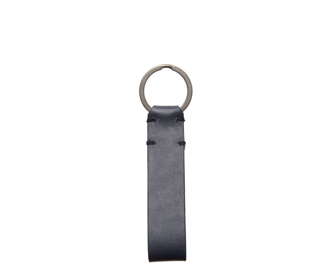 Ocean Blue Leather Snap Loop Key Chain #color_ocean-blue