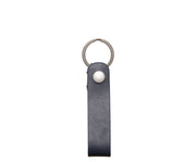 Ocean Blue Full grain mill dyed American leather Steel key rings Handcrafted with care in our own factory Dimensions: 5" x 1.25"  FREE Monogramming up to 3 letters.