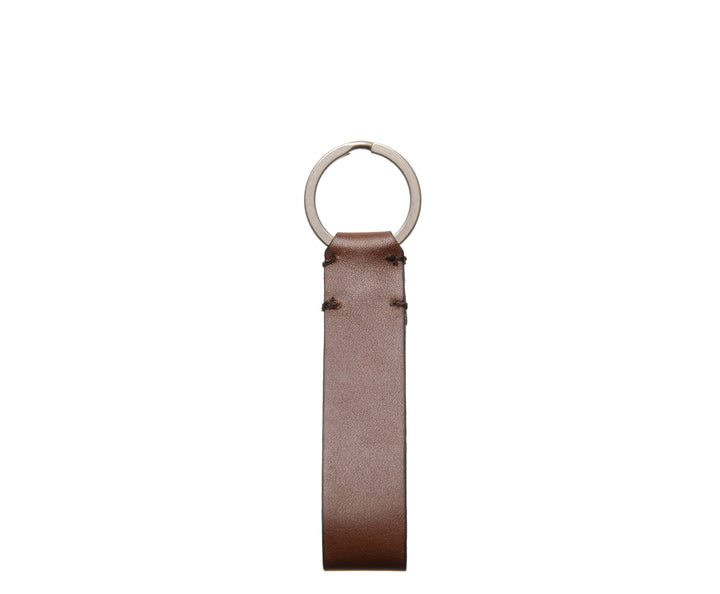 Brown Leather Snap Loop Key Chain #color_brown