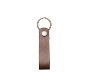 Brown Full grain mill dyed American leather Steel key rings Handcrafted with care in our own factory Dimensions: 5" x 1.25"  FREE Monogramming up to 3 letters.