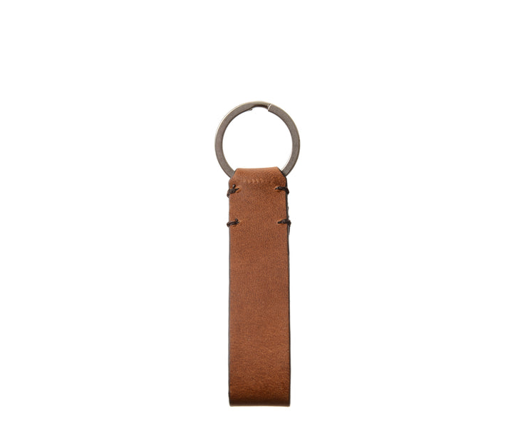 Espresso Leather Snap Loop Key Chain #color_espresso