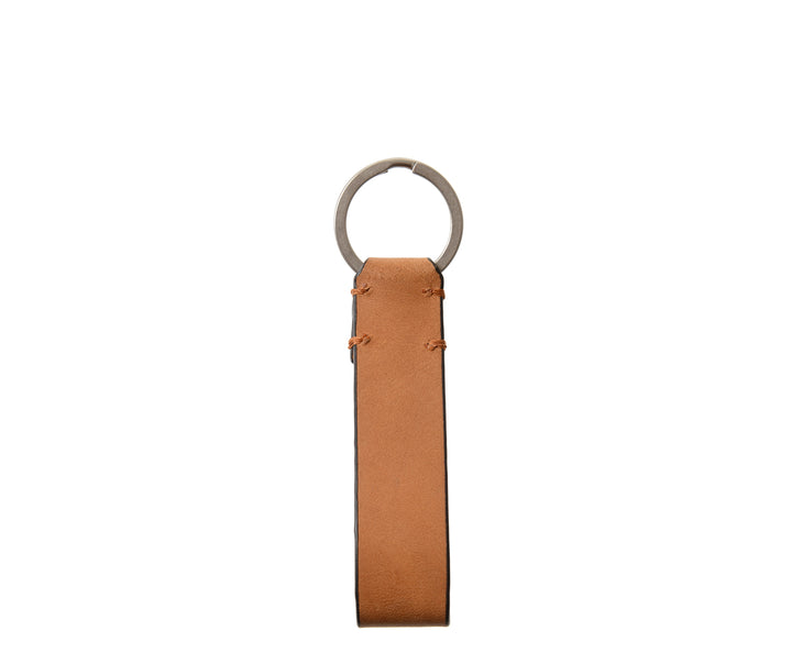 Tan Leather Snap Loop Key Chain #color_tan