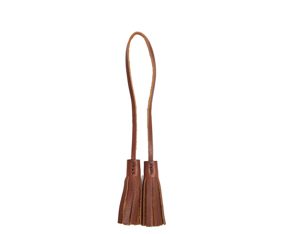 Chocolate Hover Leather tassel keeper #color_chocolate