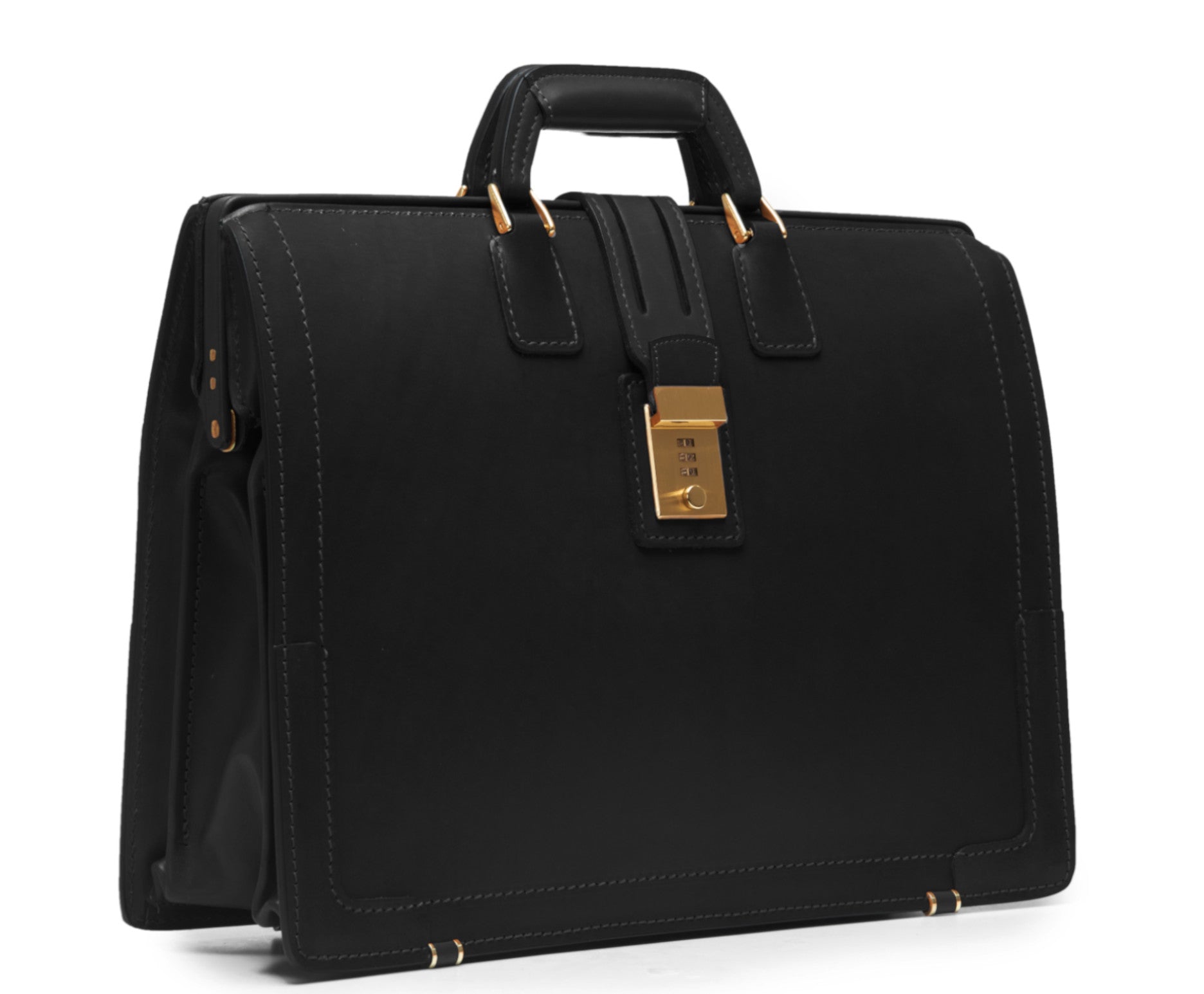 Churchill Classic Top Frame Leather Lawyers Briefcase - Thumbnail 2
