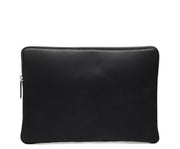 Black Laptop Sleeve The Clifford laptop sleeve in Korchmar's Classic Leather is made of American cowhide leather that is selected from the top 5% of available hides. Colored only with aniline dyes, this leather retains its natural beauty over time and features visible markings that are characteristic of only the finest leather.