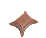 Espresso Hover Full grain American leather Solid antique brass hardware Handcrafted with care in our own factory Made in the USA Dimensions: 8" x 2" x 6.5"