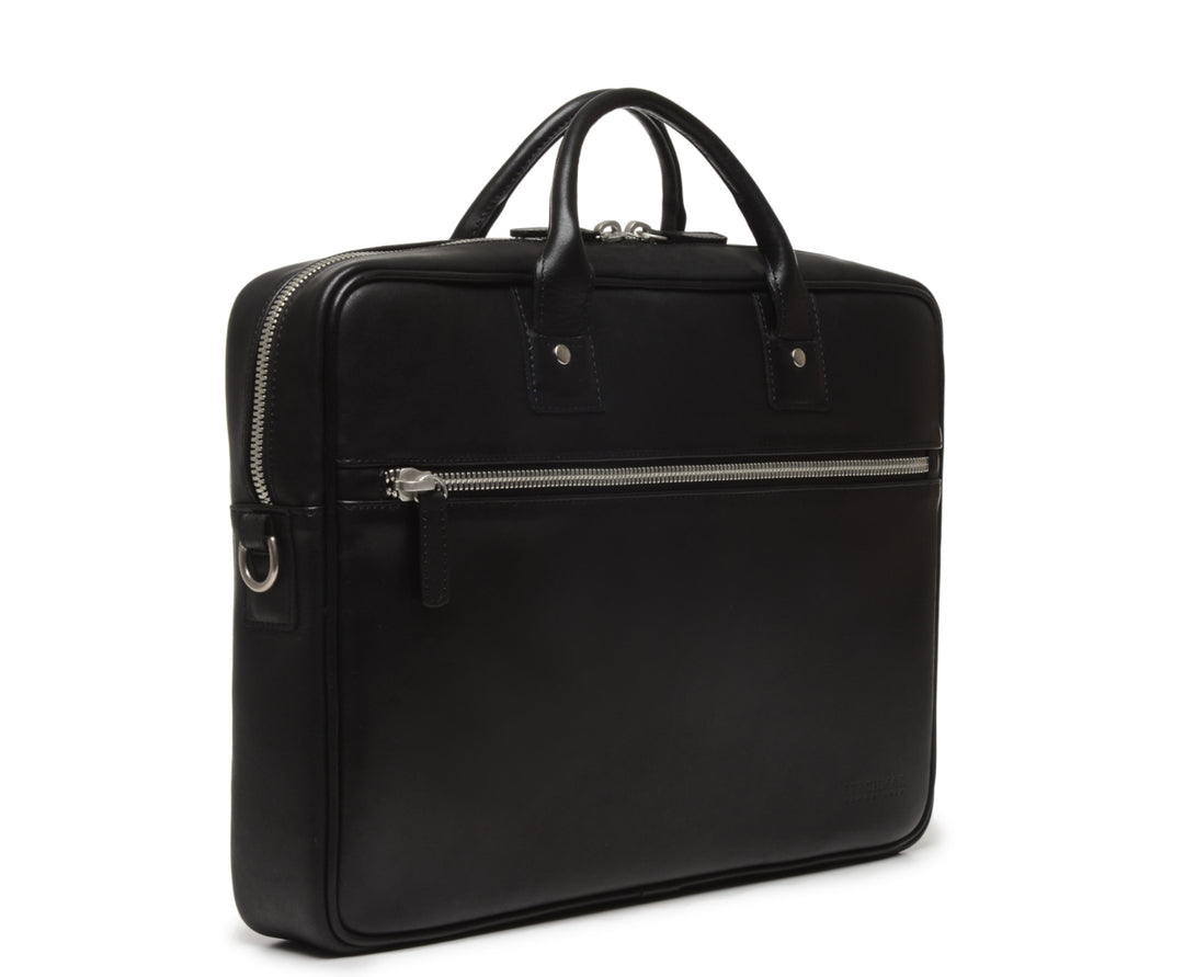 Black Hover Laptop Leather Briefcase #color_black