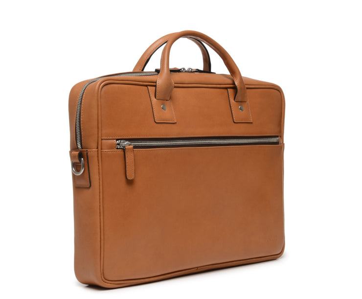 Korchmar - Full Grain Leather Slim Briefcase | Fits Most 15