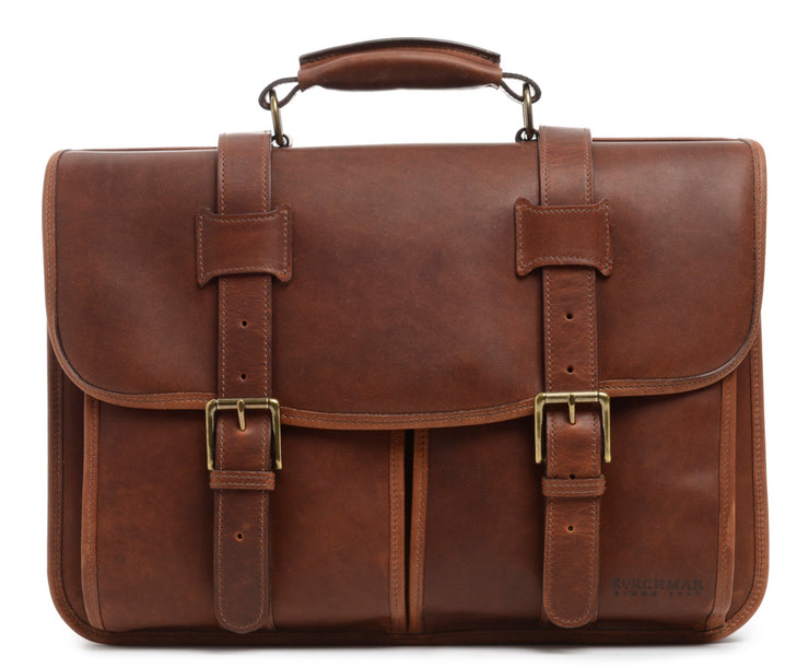 Garfield By Korchmar- Full Grain Espresso Leather Laptop Messenger Bag