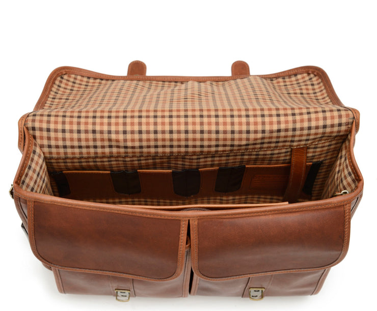 Garfield By Korchmar- Full Grain Espresso Leather Laptop Messenger Bag
