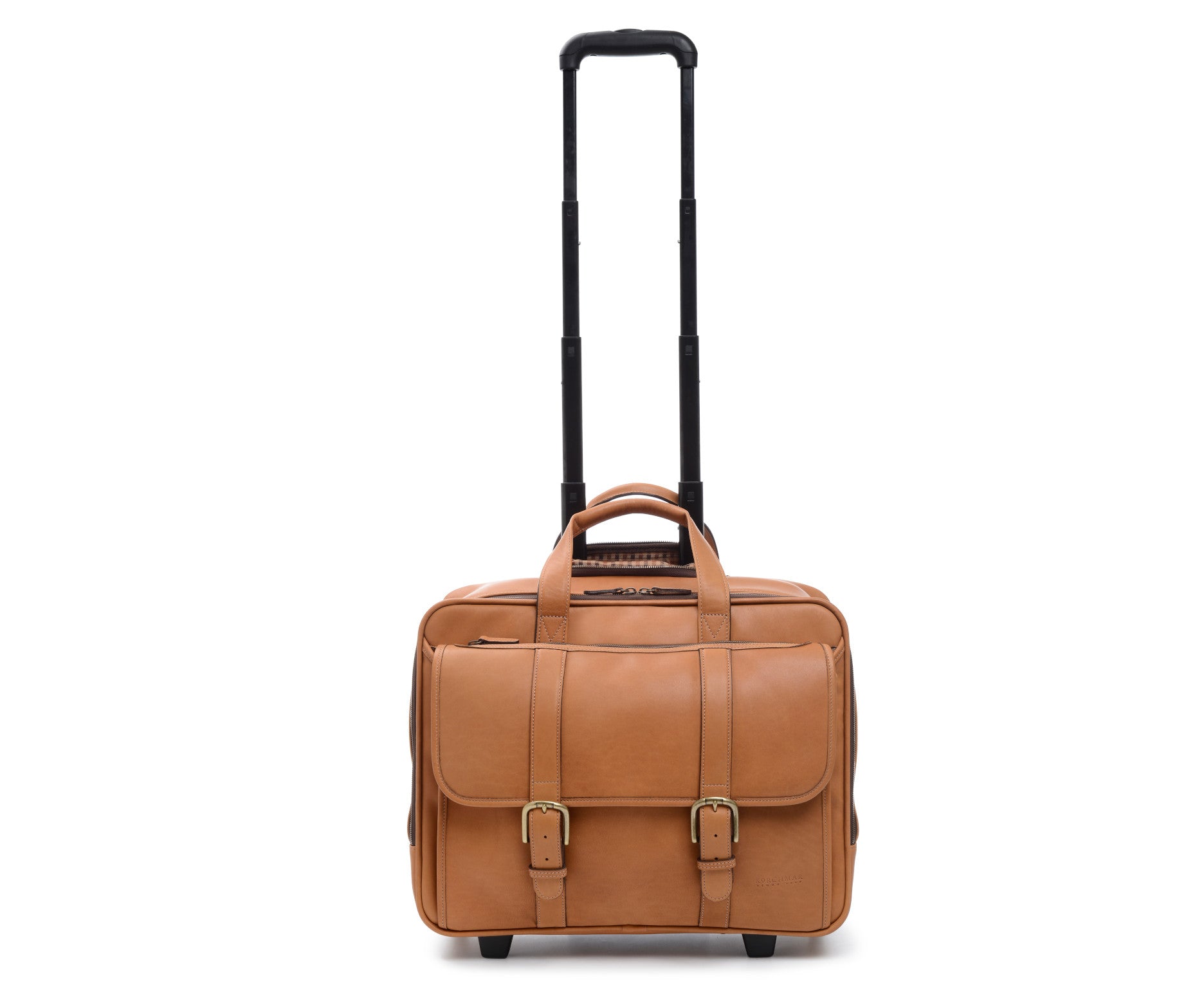 The Kenton - Full Grain Leather Travel Rolling Bag | Fits 15