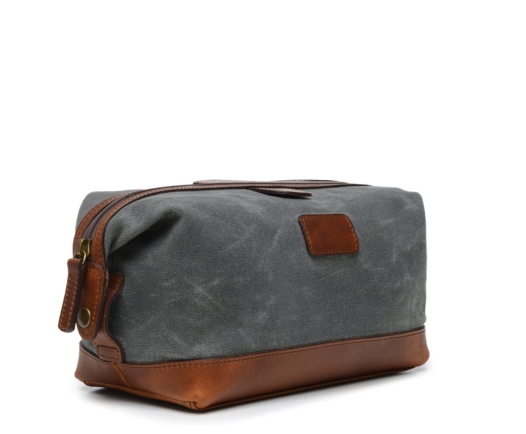 Grey Hover Waxed Canvas Dopp Kit #color_grey